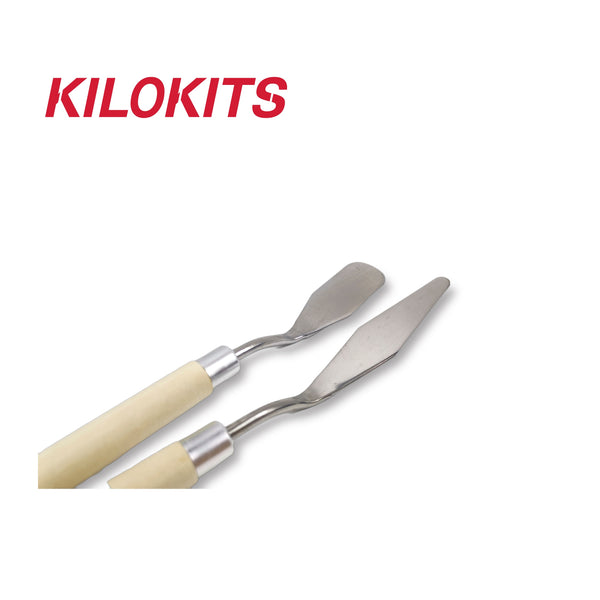 Stainless Steel Palette Spatula Knife for Mixing Scraper Oil Painting 2-Pack #2010