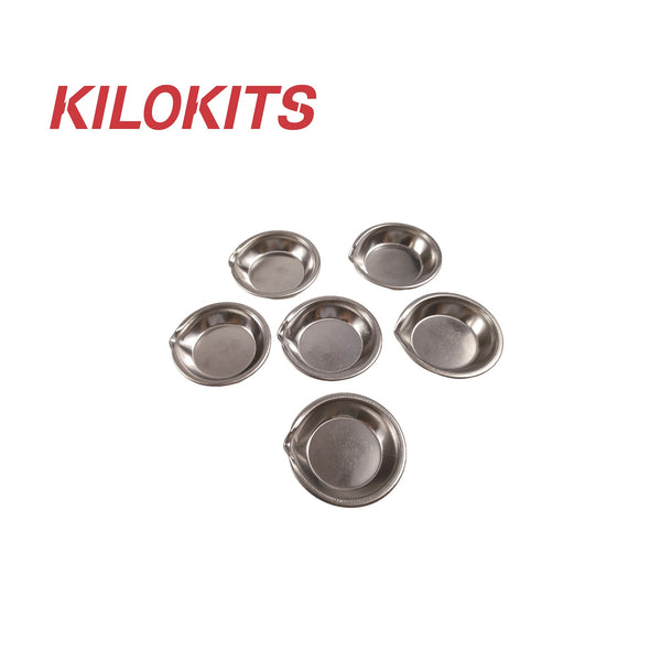 Stainless Steel Small Round Paint Tray with Mouth 6-PACK #2014
