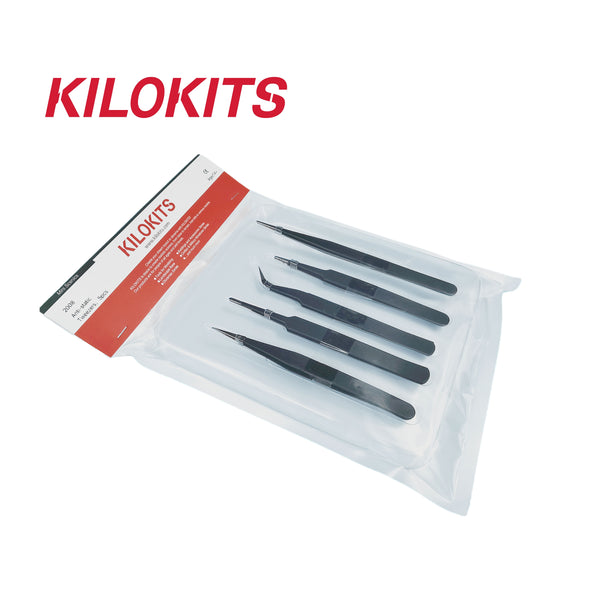 Anti-Static Stainless Steel Tweezers 5-Pack #2008