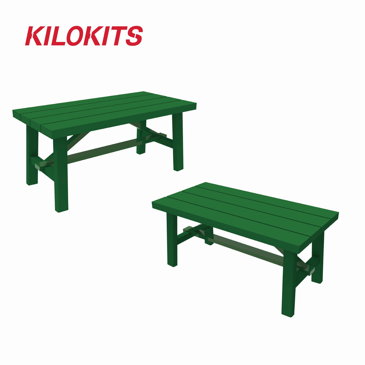 KILOKITS 172 Military Plastic Table and Bench Set KiloKits Mini Scenics
