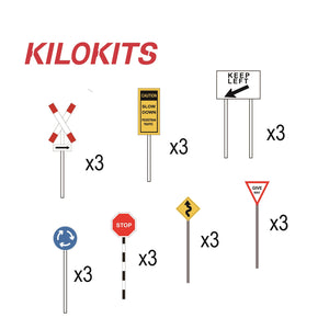 1:35 Road Traffic Signs Sets Model Kits #7018A