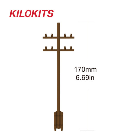 1:35 Telegraph Poles with 2 Cross Bars #5037A
