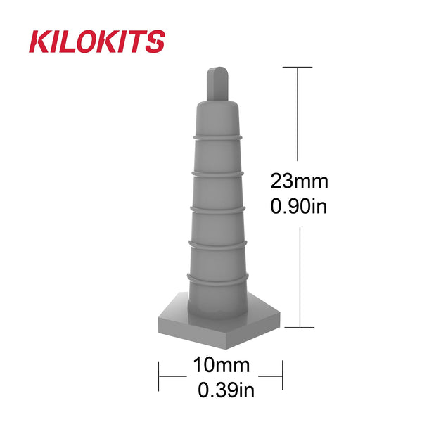 1:35 Plastic Traffic Cones and Barriers Model Kits #7017A