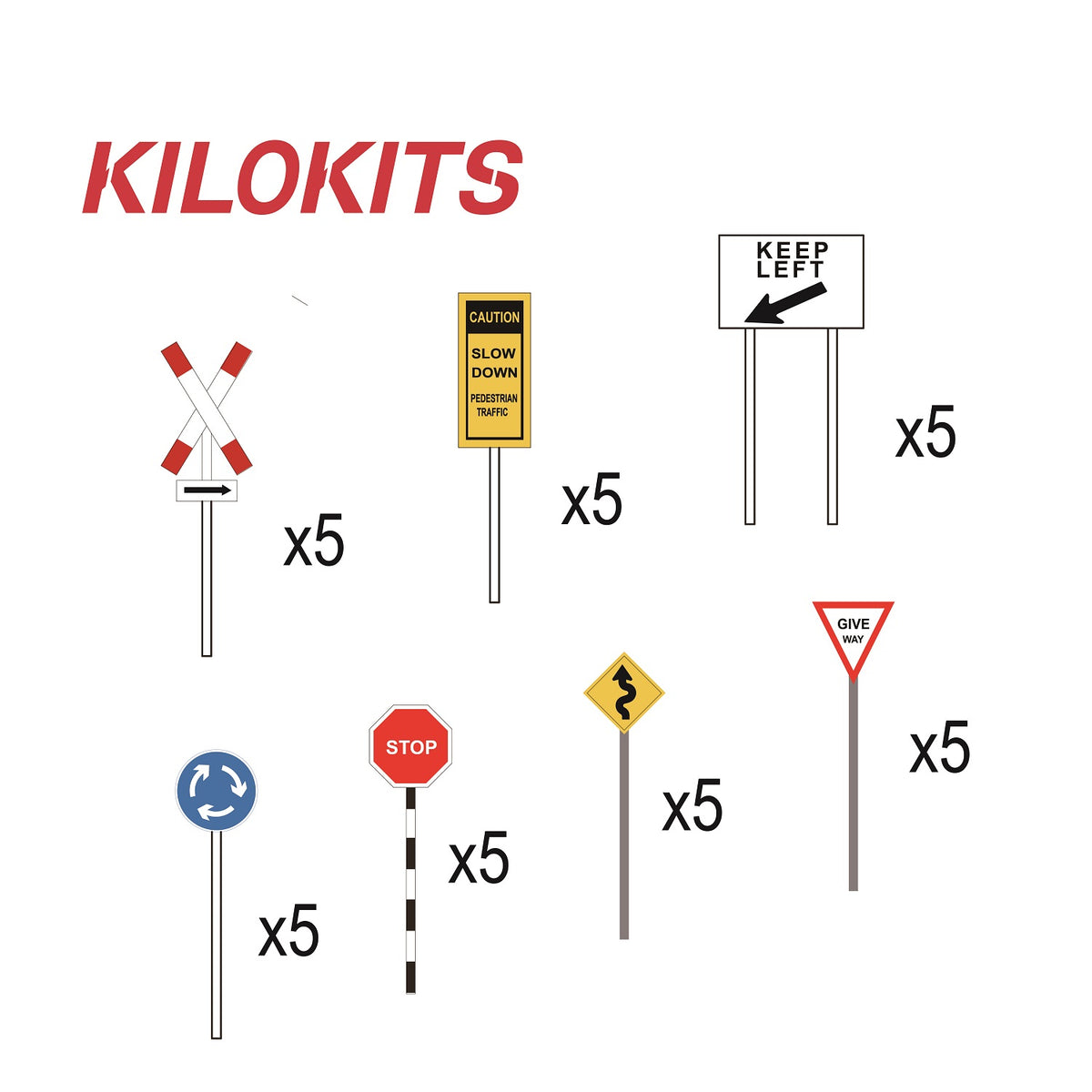 KILOKITS 1:72 Road Traffic Signs Sets Model Kits #7018B – KiloKits Mini ...