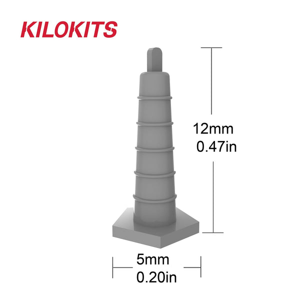 1:72 Plastic Traffic Cones and Barriers Model Kits #7017B