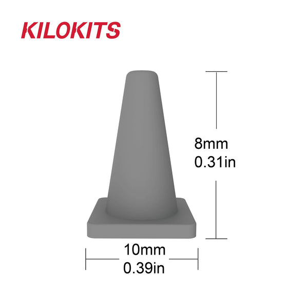 1:72 Plastic Traffic Cones and Barriers Model Kits #7017B