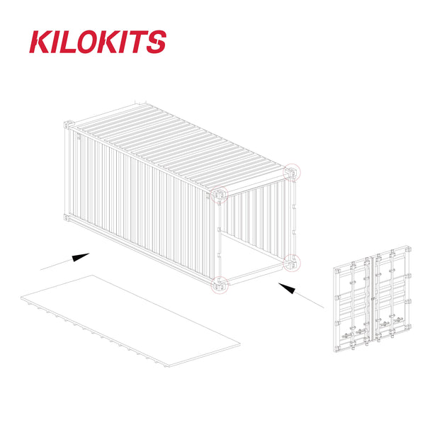 1:72 20ft Container Model Kits Decorated ONE Red #5064B